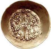 Dinar - Anonymous ruler 3rd version, Kushano-Sassanian style, Balkh/Boxlo mint, Hunnic tribes, 400-430 reverse image