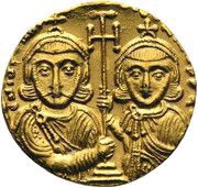Solidus - Justinian II Constantinopolis, Byzantine states, 705-711 reverse image