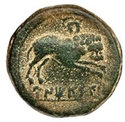 Quadrans lion with wreath, Iberia (ancient), 195 BC - 170 BC reverse image