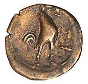 Quadrans rooster, Iberia (ancient), 170 BC - 150 BC reverse image