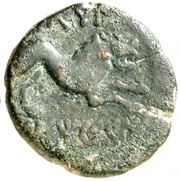 Quadrans legend atabels tiberi, Iberia (ancient), 150 BC - 100 BC reverse image