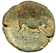 Semis bull with wreath, Iberia (ancient), 195 BC - 170 BC reverse image