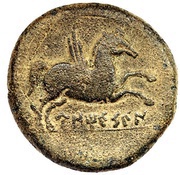 As caduceus, Iberia (ancient), 195 BC - 170 BC reverse image