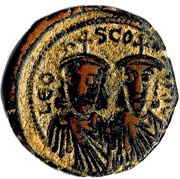 Follis - Leo III and Constantine V Constantinopolis obverse image