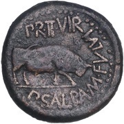 As, Iberia (ancient), 44 BC - 35 BC reverse image