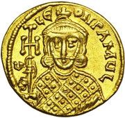 Solidus - Constantine V, Leo IV, Leo III, Byzantine states, 751-757 reverse image