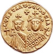 Solidus - Basil I, Byzantine states, 867-868 reverse image