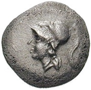 1 Obol Without legend; open wings; facing left obverse image