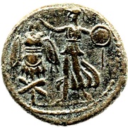 Æ23 - Domitianus Judaea Capta; Caesarea Maritima, Judea, 83 reverse image