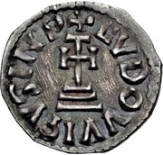 Denier - Louis II and Angelberga obverse image