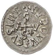 Denier - Louis II and Angelberga monogram obverse image