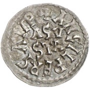 Denier - Louis II and Angelberga monogram, Lombard Kingdom, 866-871 reverse image