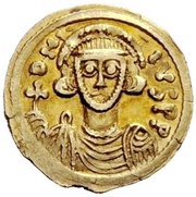 Tremissis in the name of Justinian II hand at right obverse image