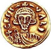 Tremissis - Grimoald III and king Charlemagne obverse image
