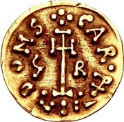 Tremissis - Grimoald III and king Charlemagne reverse image
