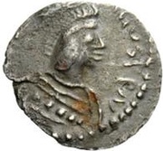 ¼ Siliqua In the name of Justinian I; With stars; helmet-hair obverse image