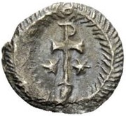 ¼ Siliqua In the name of Justinian I; With stars; helmet-hair reverse image
