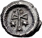 ¼ Siliqua In the name of Justin II; Open staurogram with dot above reverse image