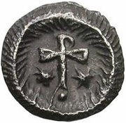 ¼ Siliqua In the name of Justin II; Open staurogram without dot above reverse image