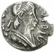 ¼ Siliqua In the name of Justin II; Closed staurogram with dot below obverse image