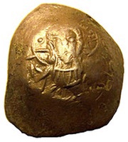 Aspron Trachy - Alexios III Angelos Constantinopolis; IC-XC alone obverse lettering obverse image