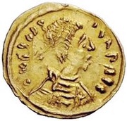 1 Tremissis In the name of Justin II; Victory facing right; without star obverse image