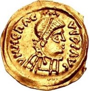 1 Tremissis In the name of Heraclius; Lined torso obverse image