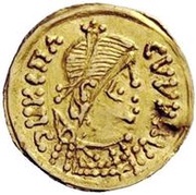 1 Tremissis In the name of Heraclius; Stipled torso obverse image
