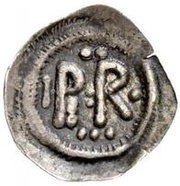 ½ Siliqua - Perctarit Posthumous; thin monogram with eleven dots obverse image