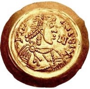 1 Tremissis - Aripert II With letter in field obverse image