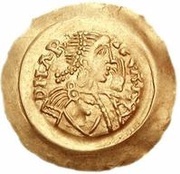 1 Tremissis - Aripert II With hand in field obverse image