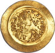 1 Tremissis - Liutprand Regular bust; with letter in field obverse image