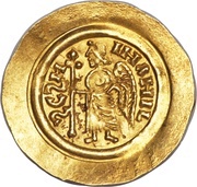 1 Tremissis - Liutprand Regular bust; with letter in field, Lombard Kingdom, 712-744 reverse image