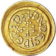 1 Tremissis - Desiderius Lucca; stipple cross obverse image