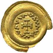 1 Tremissis With line above; M to the left, Lombard Kingdom, 700-750 reverse image