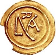 1 Tremissis With R above obverse image
