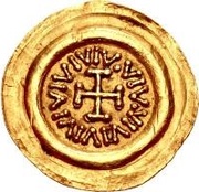 1 Tremissis Without wheel dividing petals, Lombard Kingdom, 700-750 reverse image