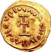 1 Tremissis In the name of Maurice Tiberius; Messy bust, Lombard Kingdom, 620-700 reverse image