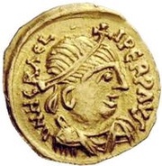1 Tremissis In the name of Heraclius; Realistic bust; large head obverse image