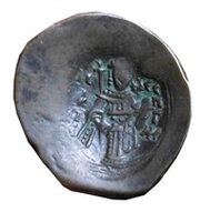 Aspron Trachy - Isaac II Angelos Constantinopolis, Byzantine states, 1185-1195 reverse image