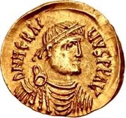 1 Tremissis In the name of Heraclius; Realistic bust; regular head without stars obverse image