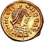 1 Tremissis In the name of Heraclius; Toony bust obverse image