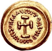 1 Tremissis In the name of Heraclius; Line bust; leaning forward, Lombard Kingdom, 620-700 reverse image
