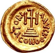1 Solidus In the name of Constans II; Spoleto; without symbol, Lombard Kingdom, 641-700 reverse image