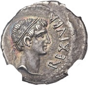 Denarius - Juba II and Cleopatra Selene Caesarea obverse image