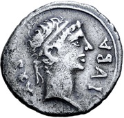Denarius - Juba II Caesarea; without symbol before Africa obverse image