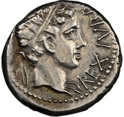 Denarius - Juba II and Cleopatra Selene Caesarea obverse image