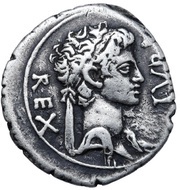 Denarius - Juba II and Cleopatra Selene Caesarea obverse image