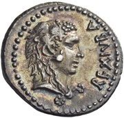 Denarius - Juba II Caesarea obverse image