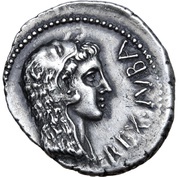 Denarius - Juba II Caesarea obverse image